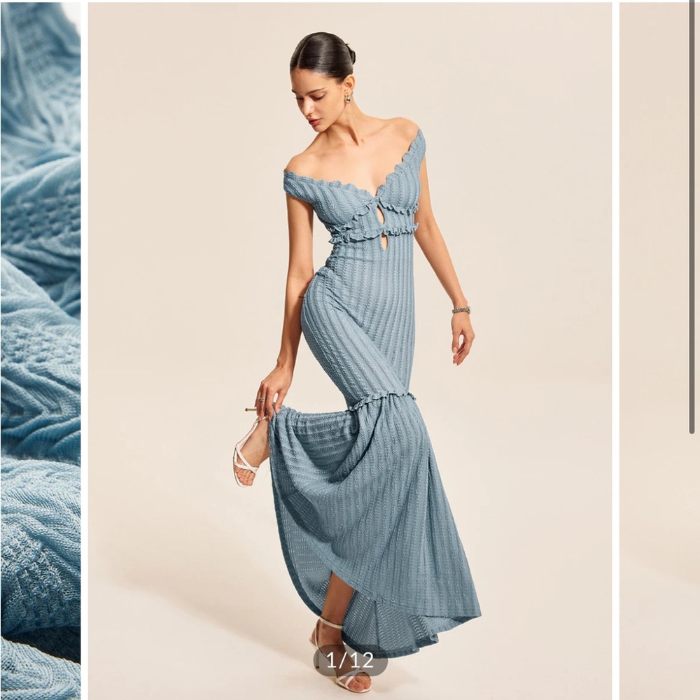 Commense Off-Shoulder Ruffle Dress - Picture 2 of 5